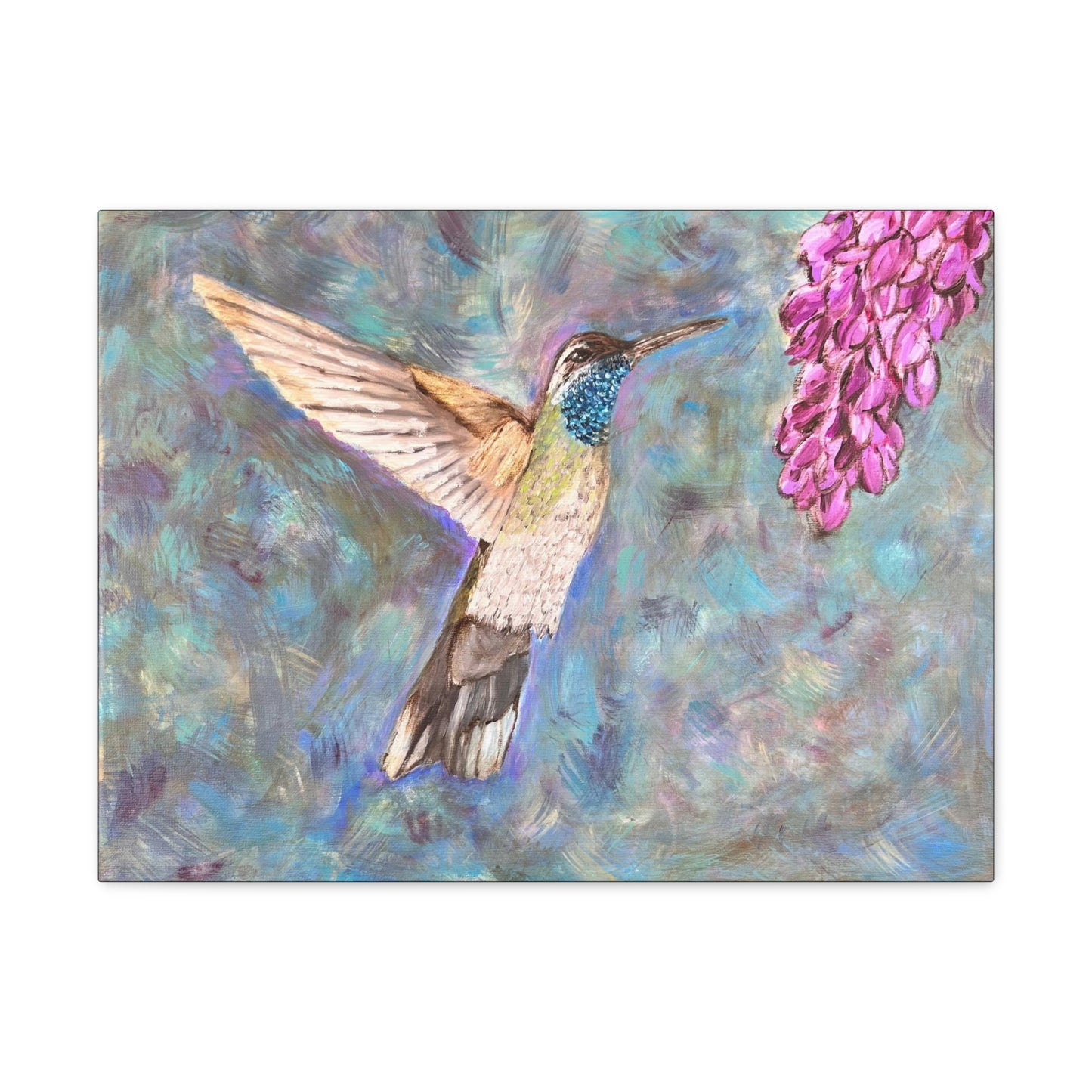 Hummingbird & Wisteria Painting