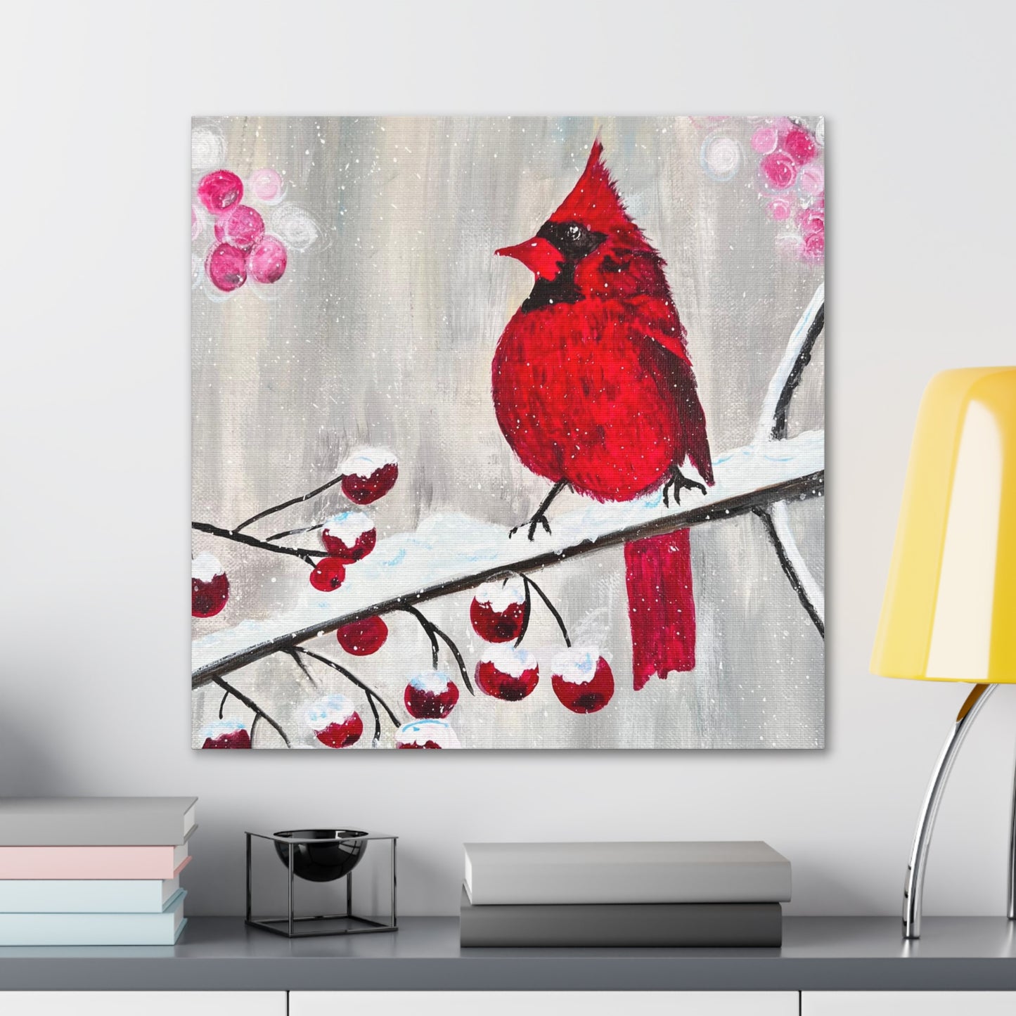 Winter Berry Cardinal Painting