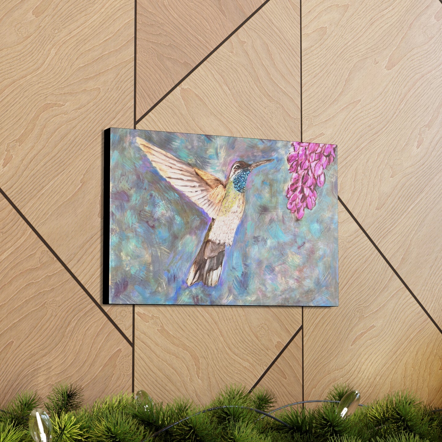Hummingbird & Wisteria Painting