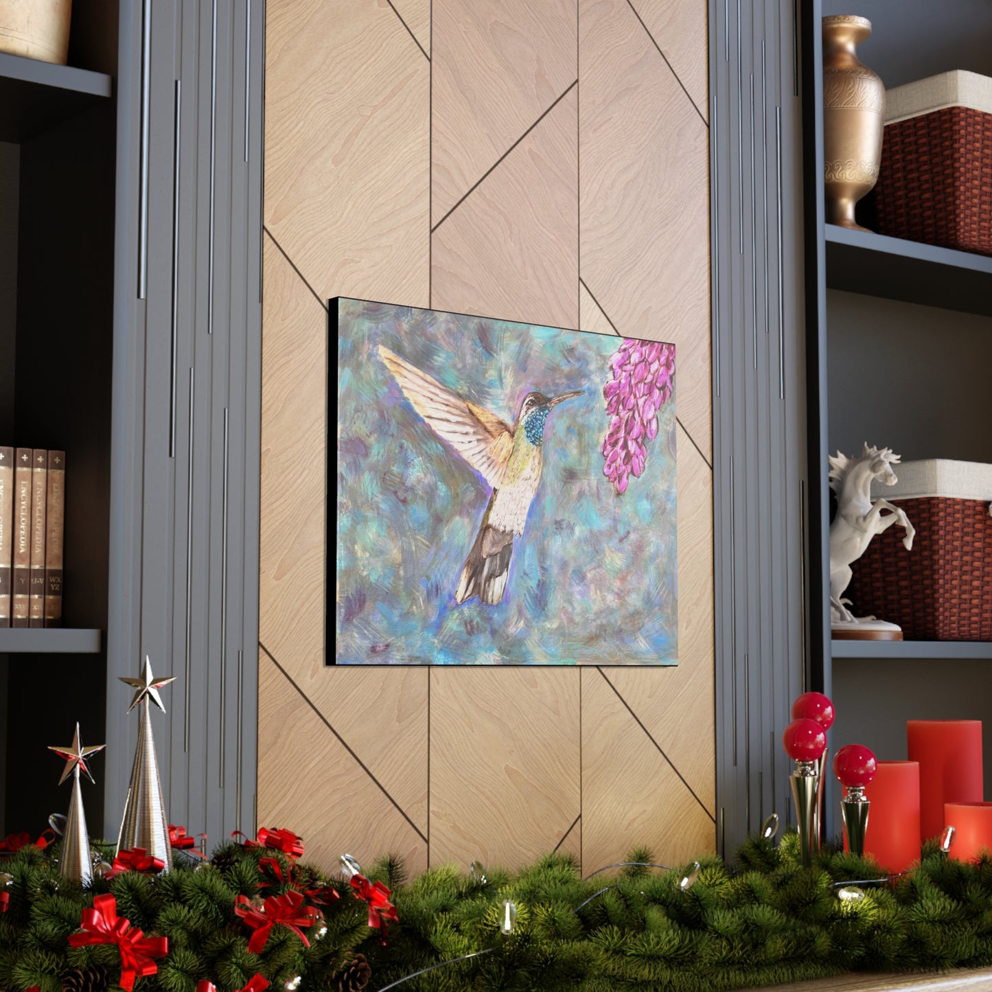 Hummingbird & Wisteria Painting
