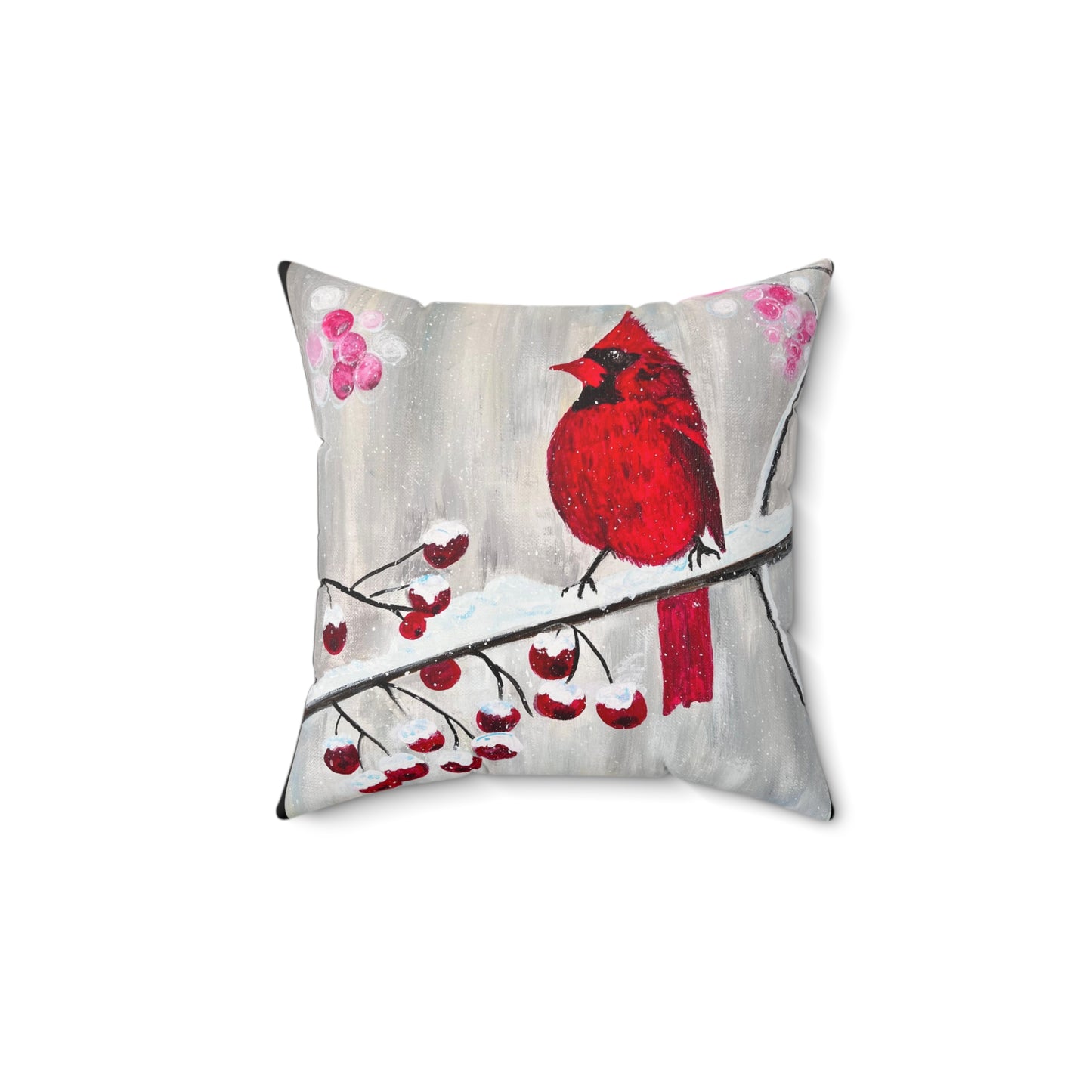 Winter Berry Cardinal Pillow