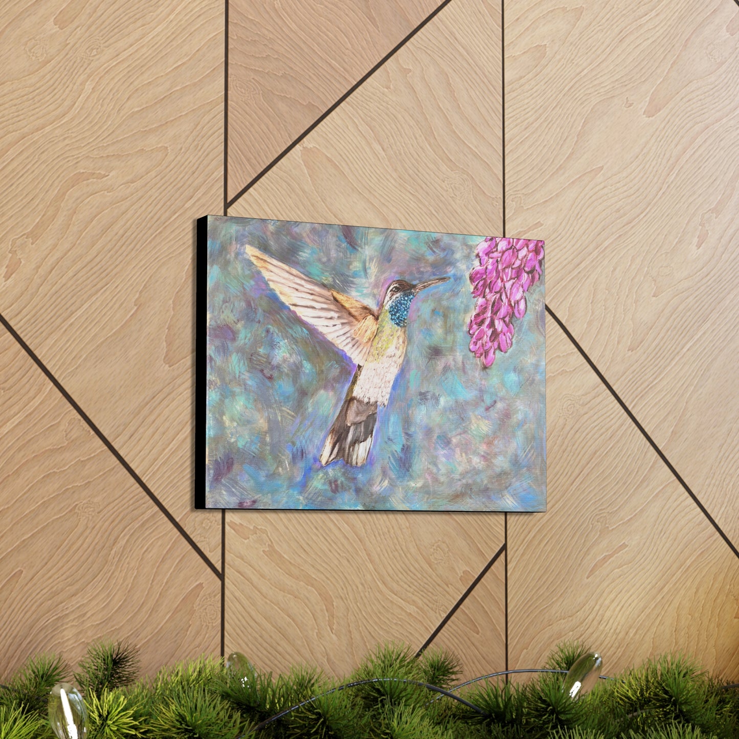 Hummingbird & Wisteria Painting