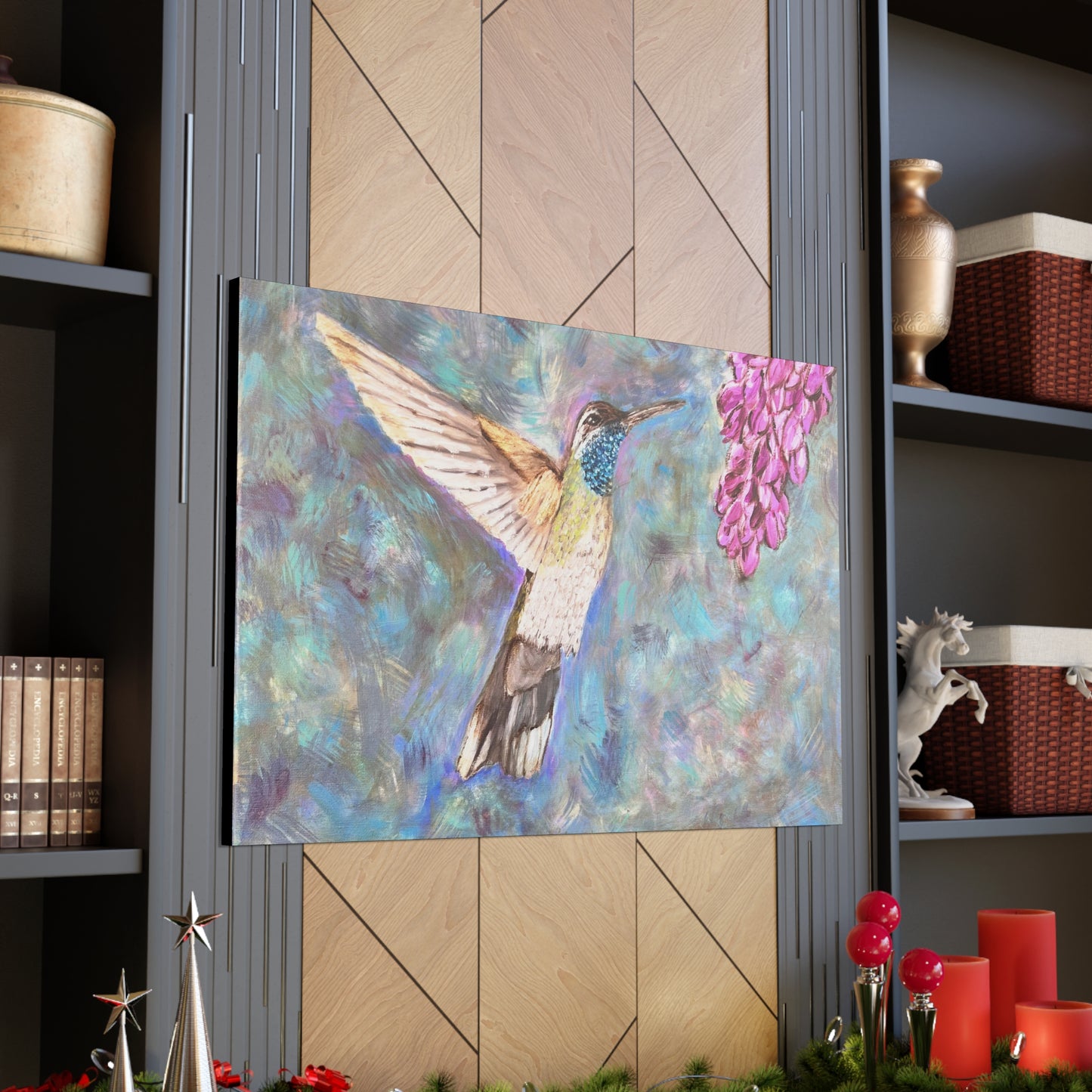 Hummingbird & Wisteria Painting