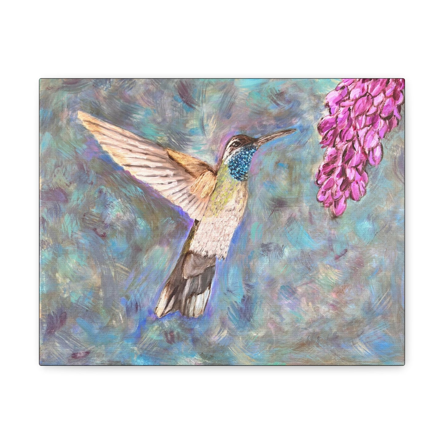 Hummingbird & Wisteria Painting