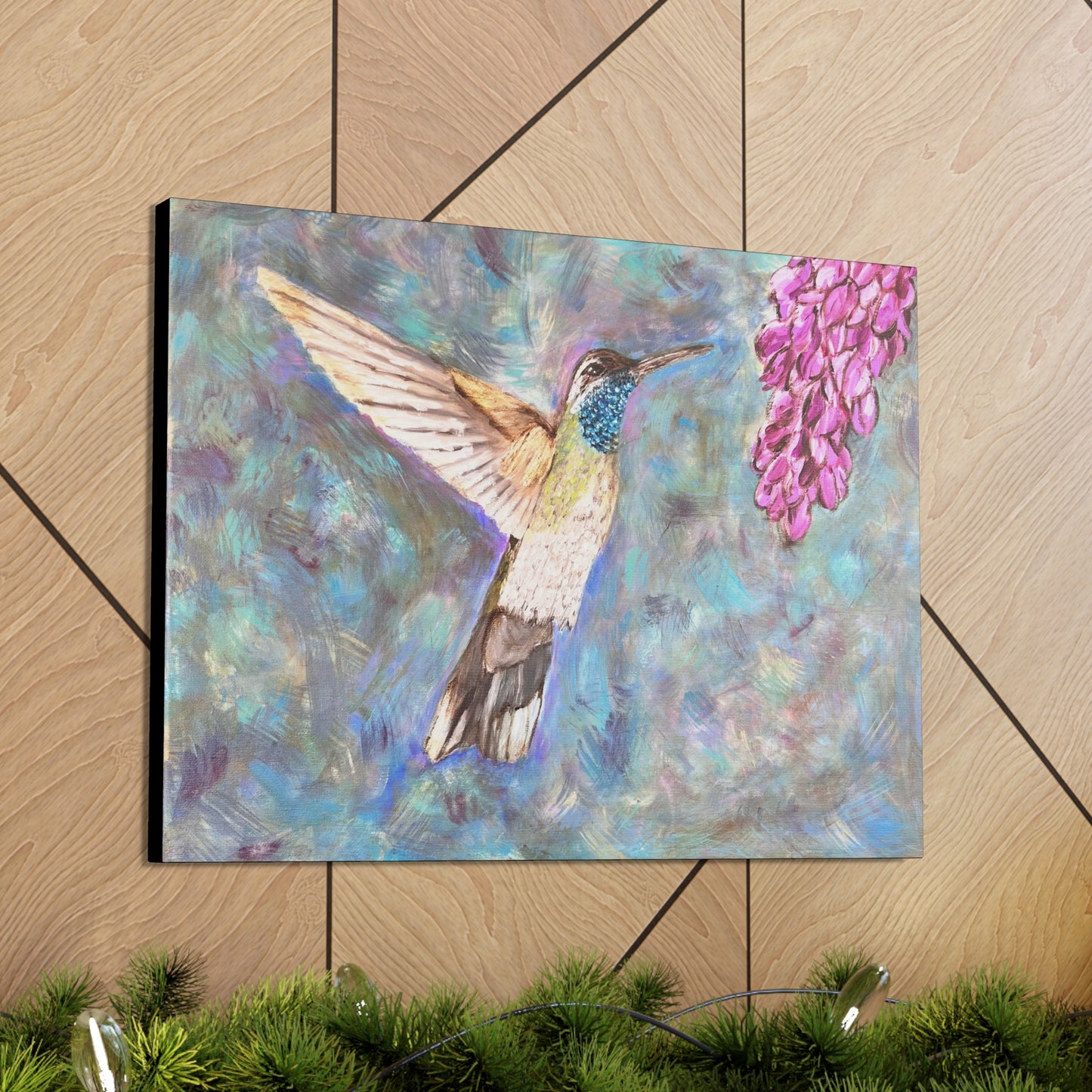 Hummingbird & Wisteria Painting