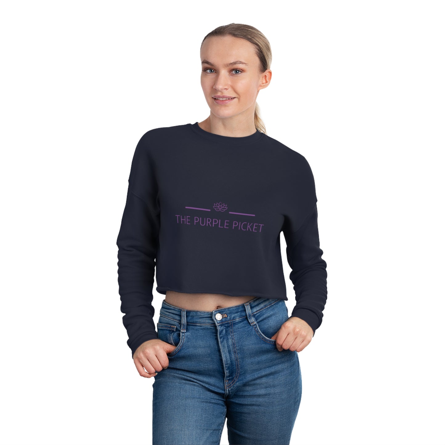 The purple picket Cropped Sweatshirt