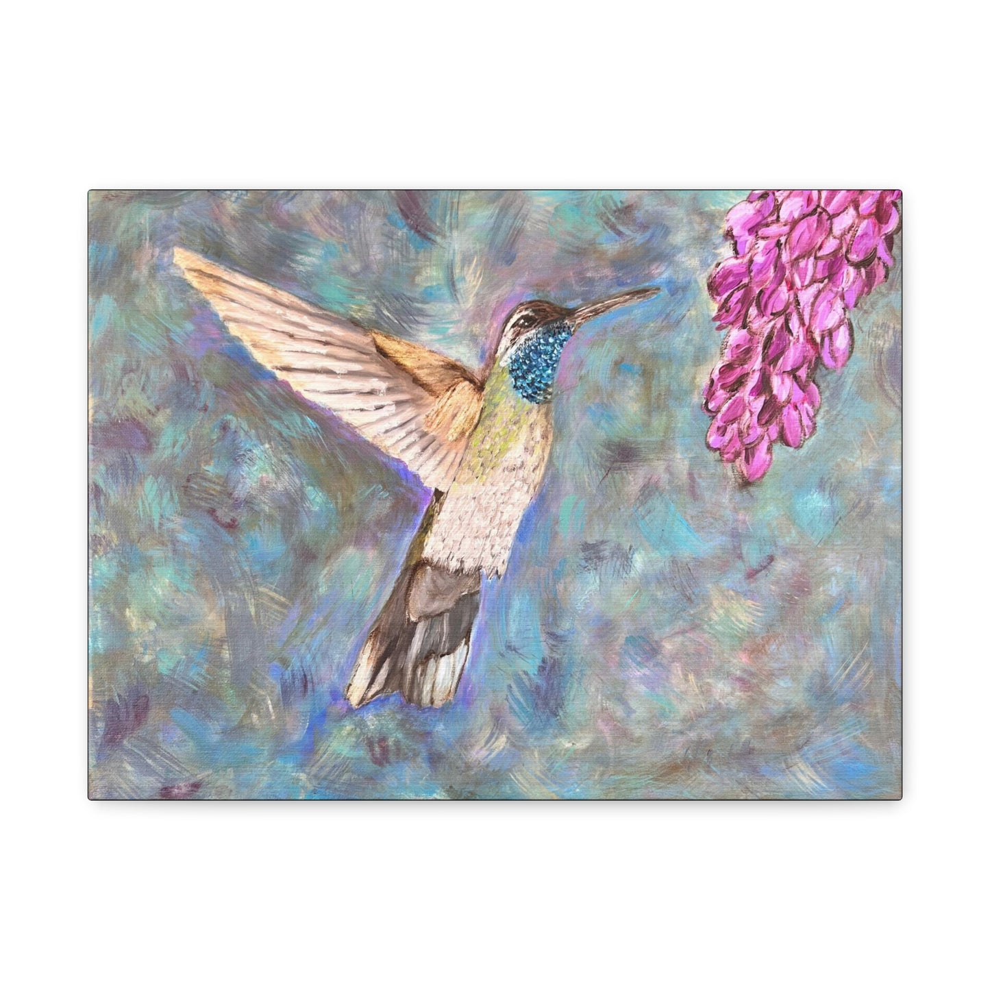 Hummingbird & Wisteria Painting