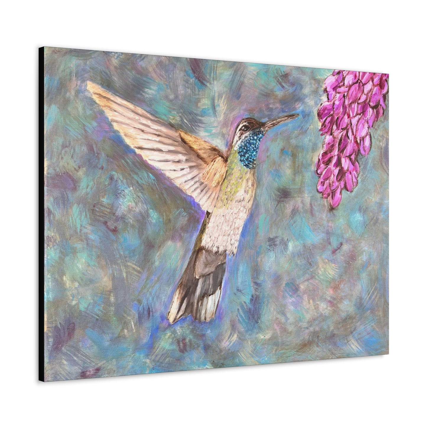 Hummingbird & Wisteria Painting