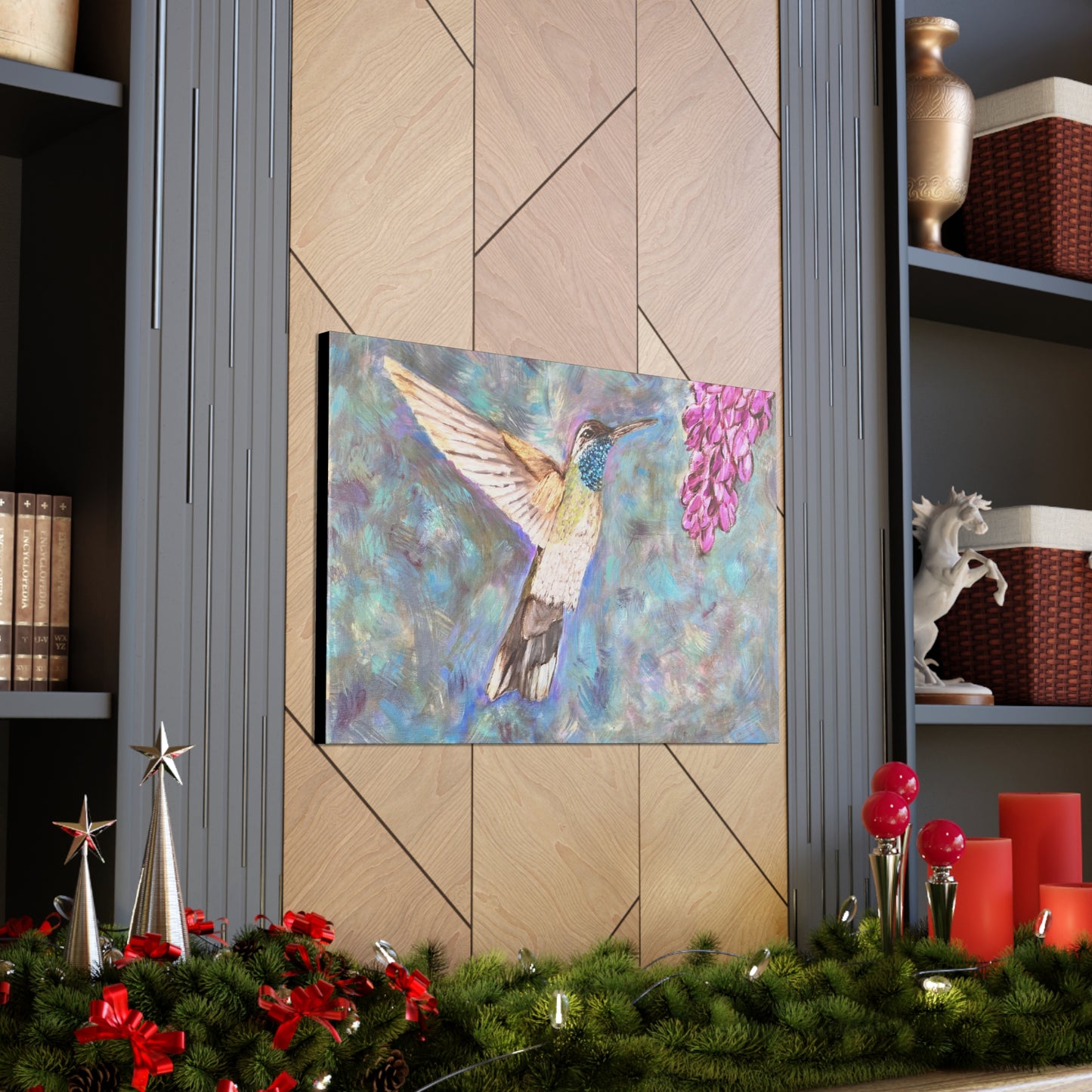 Hummingbird & Wisteria Painting