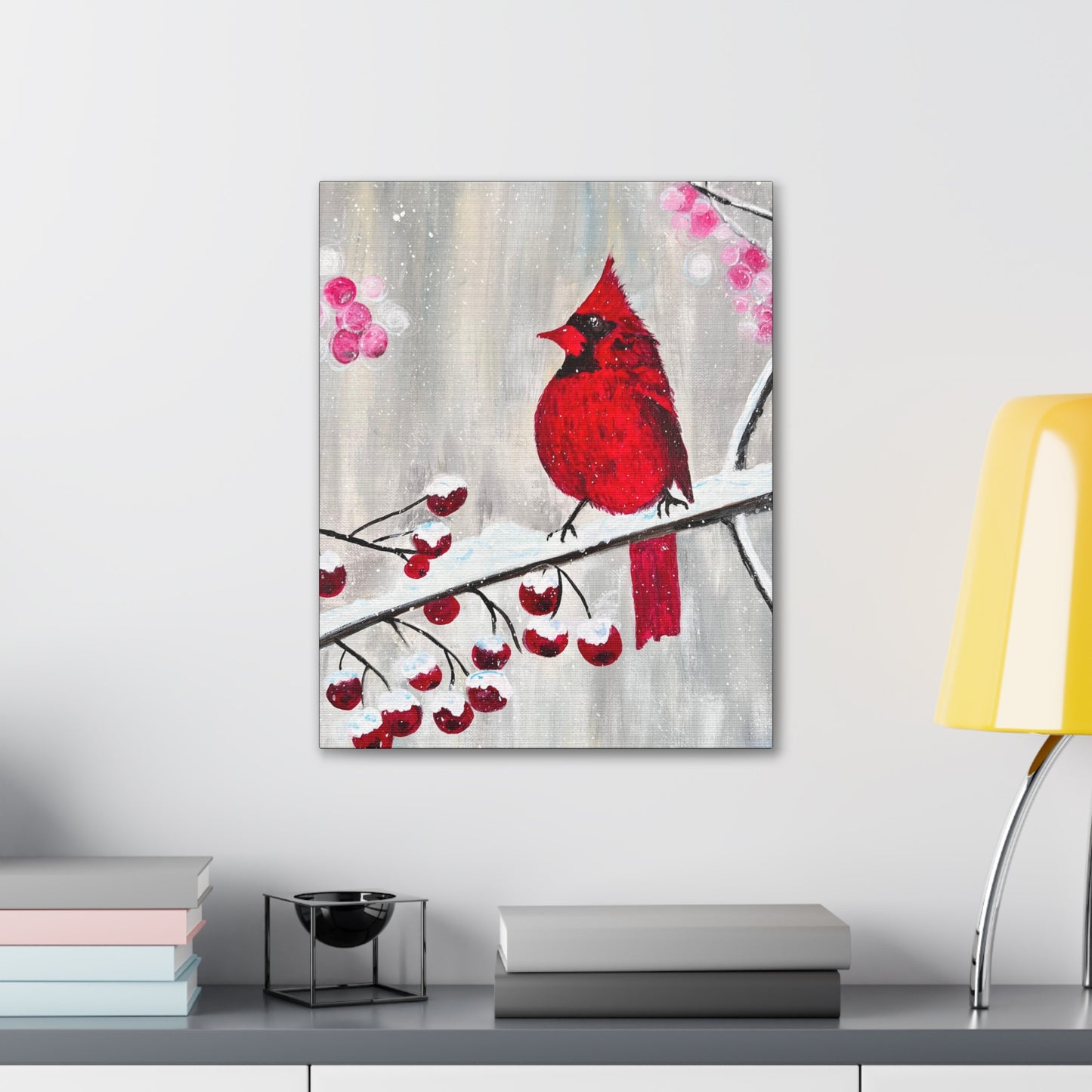 Winter Berry Cardinal Painting