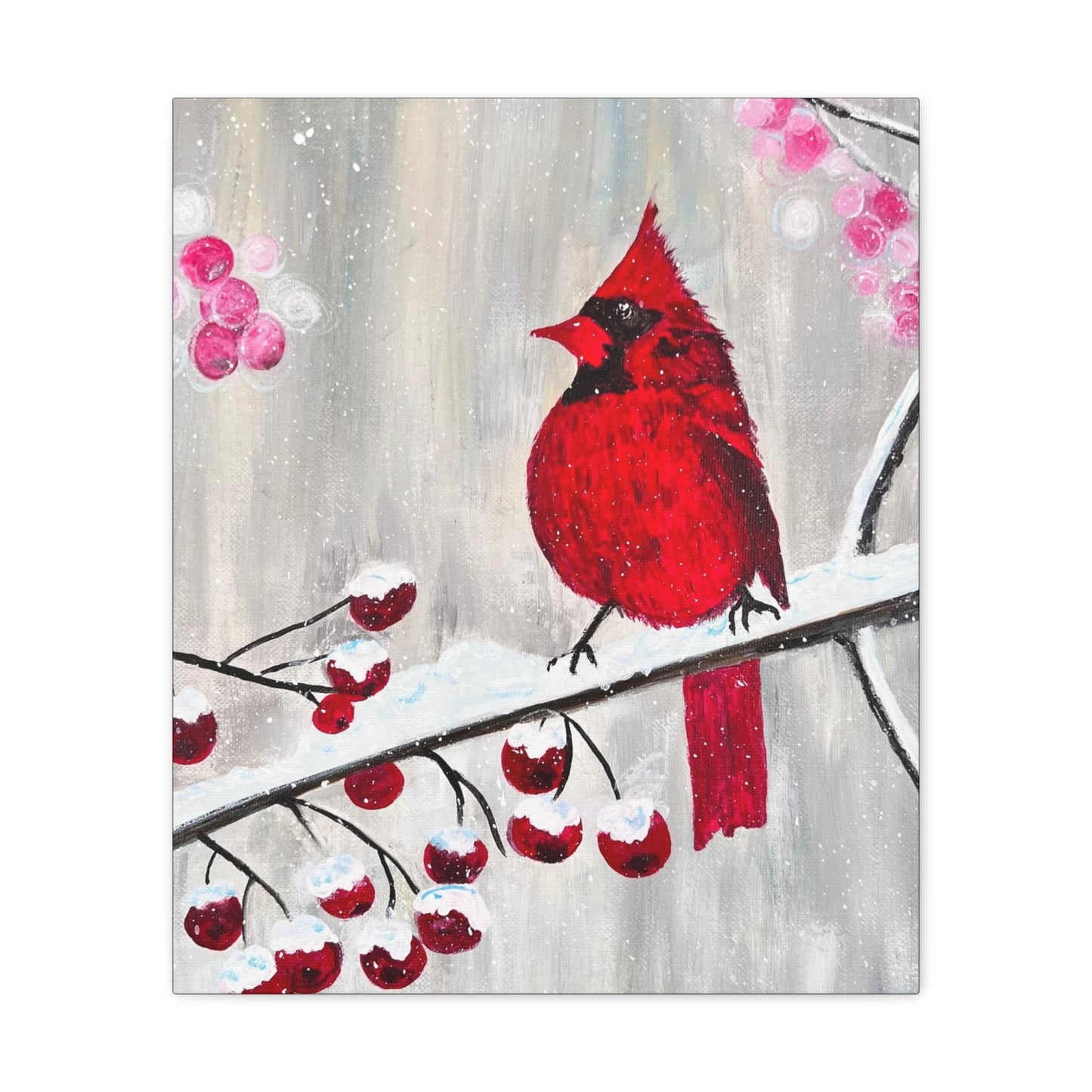 Winter Berry Cardinal Painting