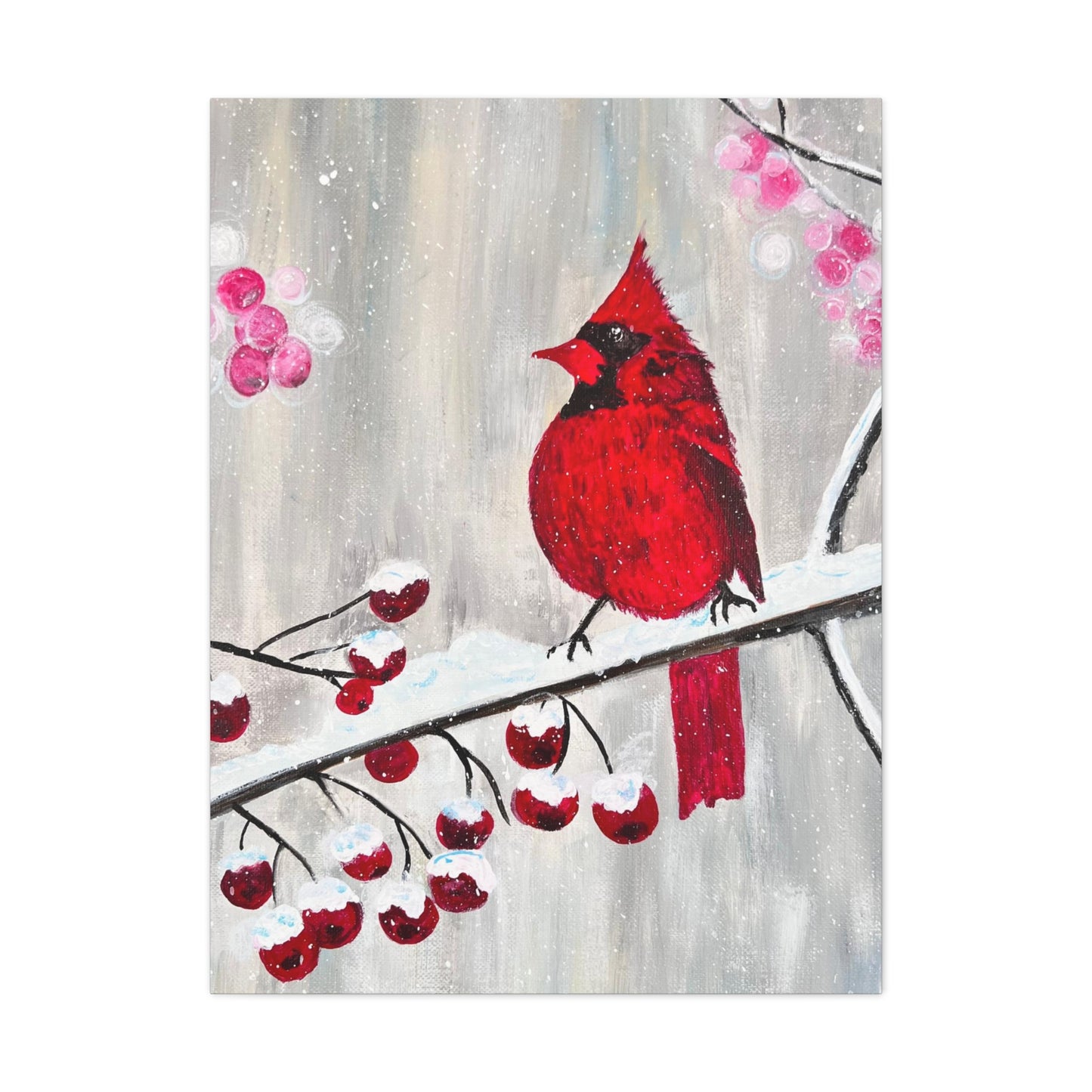 Winter Berry Cardinal Painting
