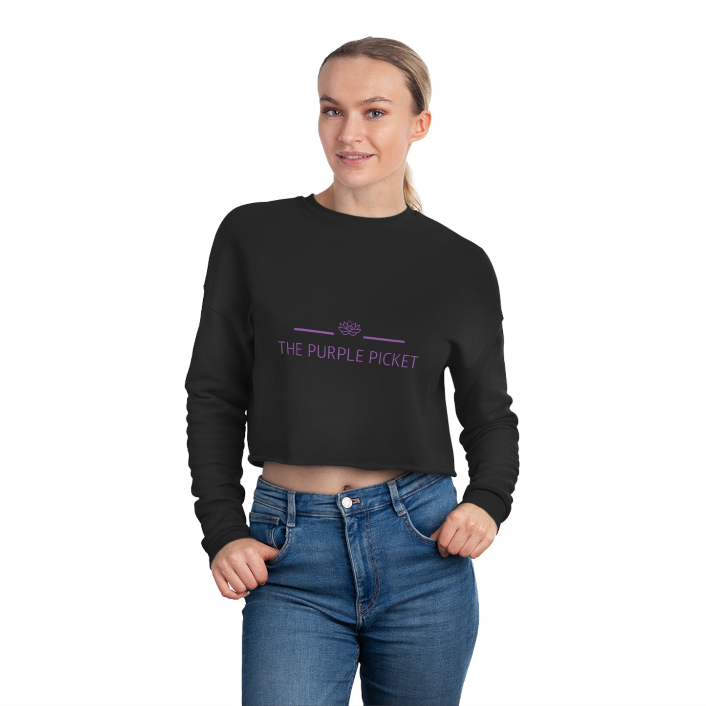 The purple picket Cropped Sweatshirt