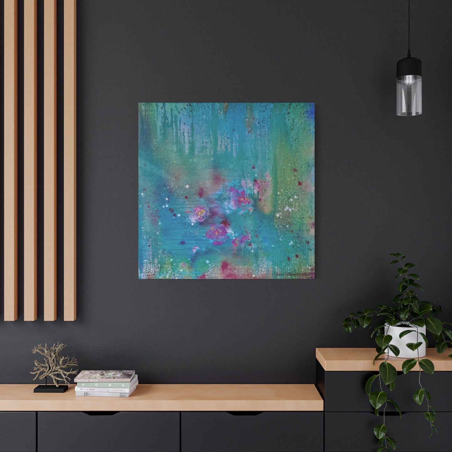 Teal Lagoon Print by Sharon Mennell