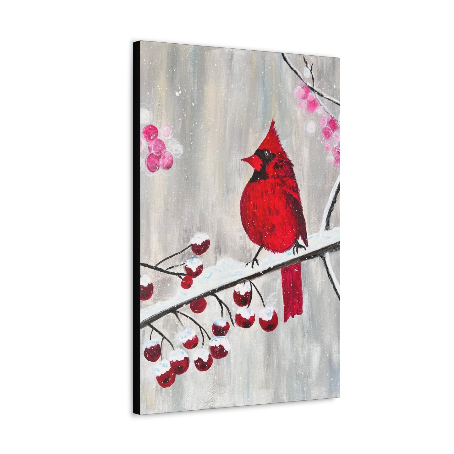 Winter Berry Cardinal Painting