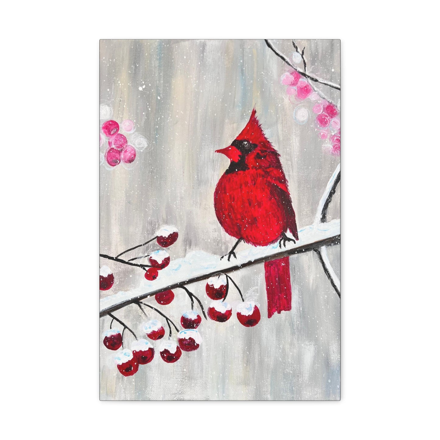 Winter Berry Cardinal Painting