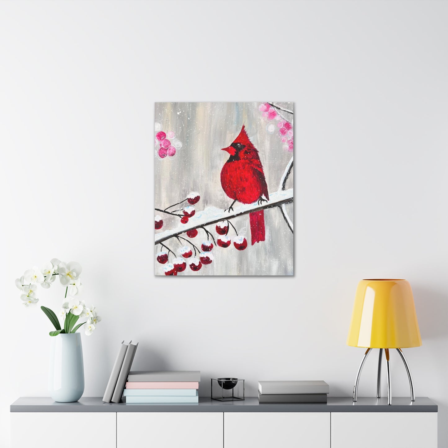 Winter Berry Cardinal Painting