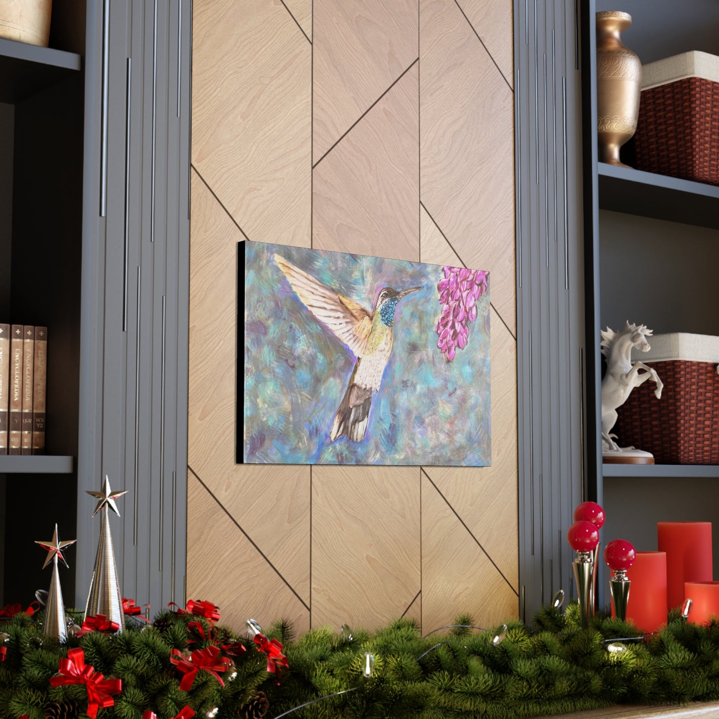 Hummingbird & Wisteria Painting