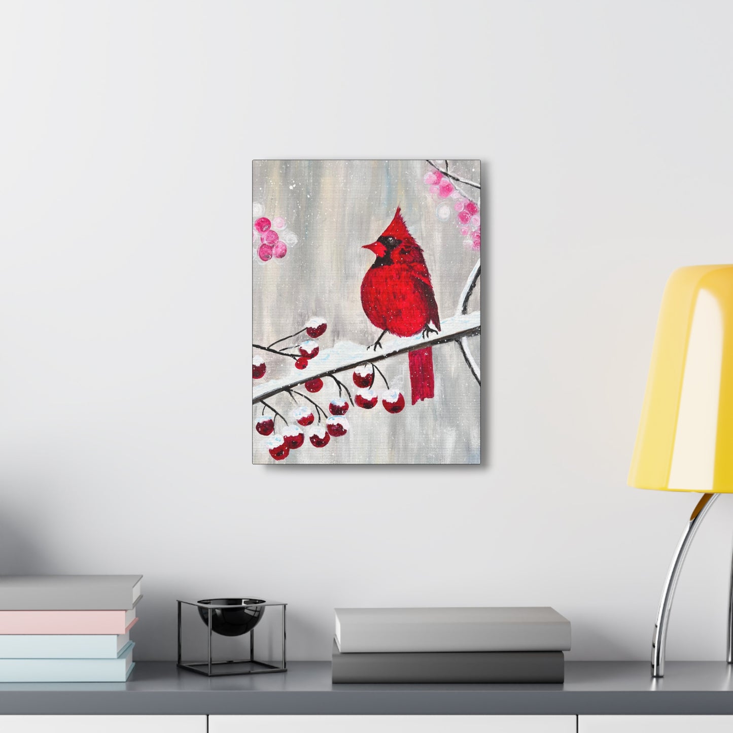 Winter Berry Cardinal Painting
