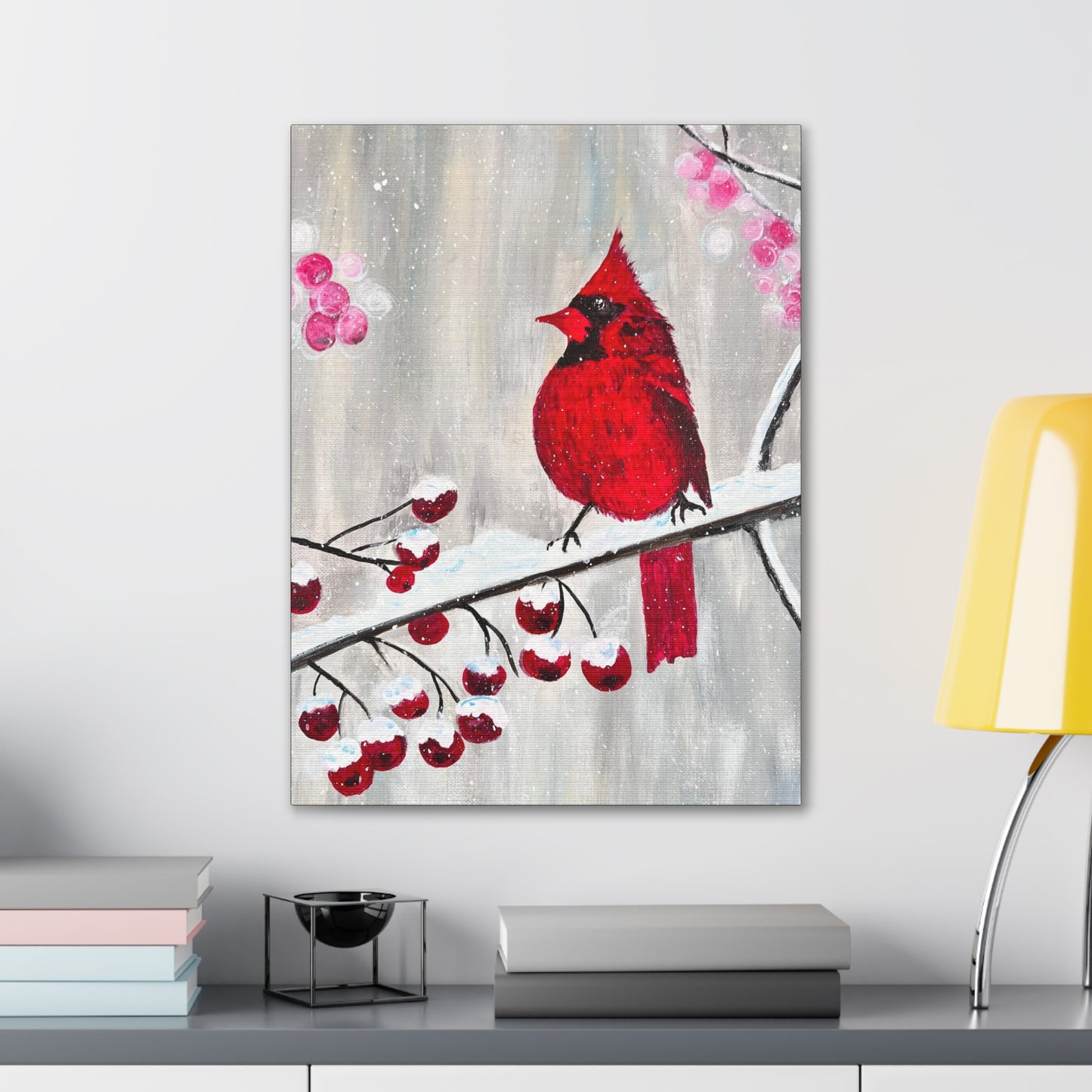 Winter Berry Cardinal Painting