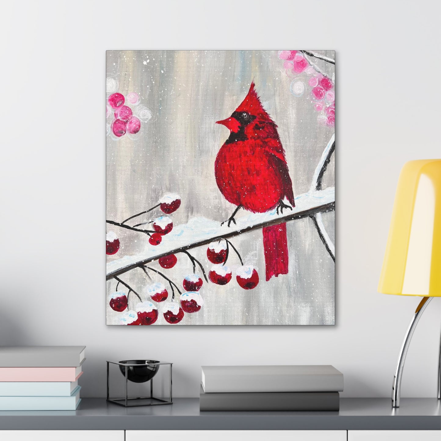 Winter Berry Cardinal Painting