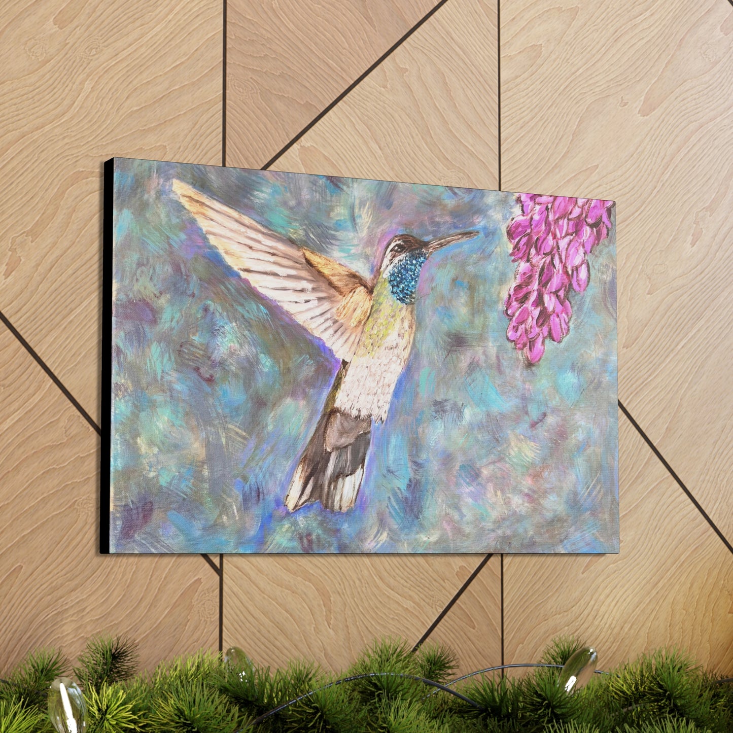 Hummingbird & Wisteria Painting