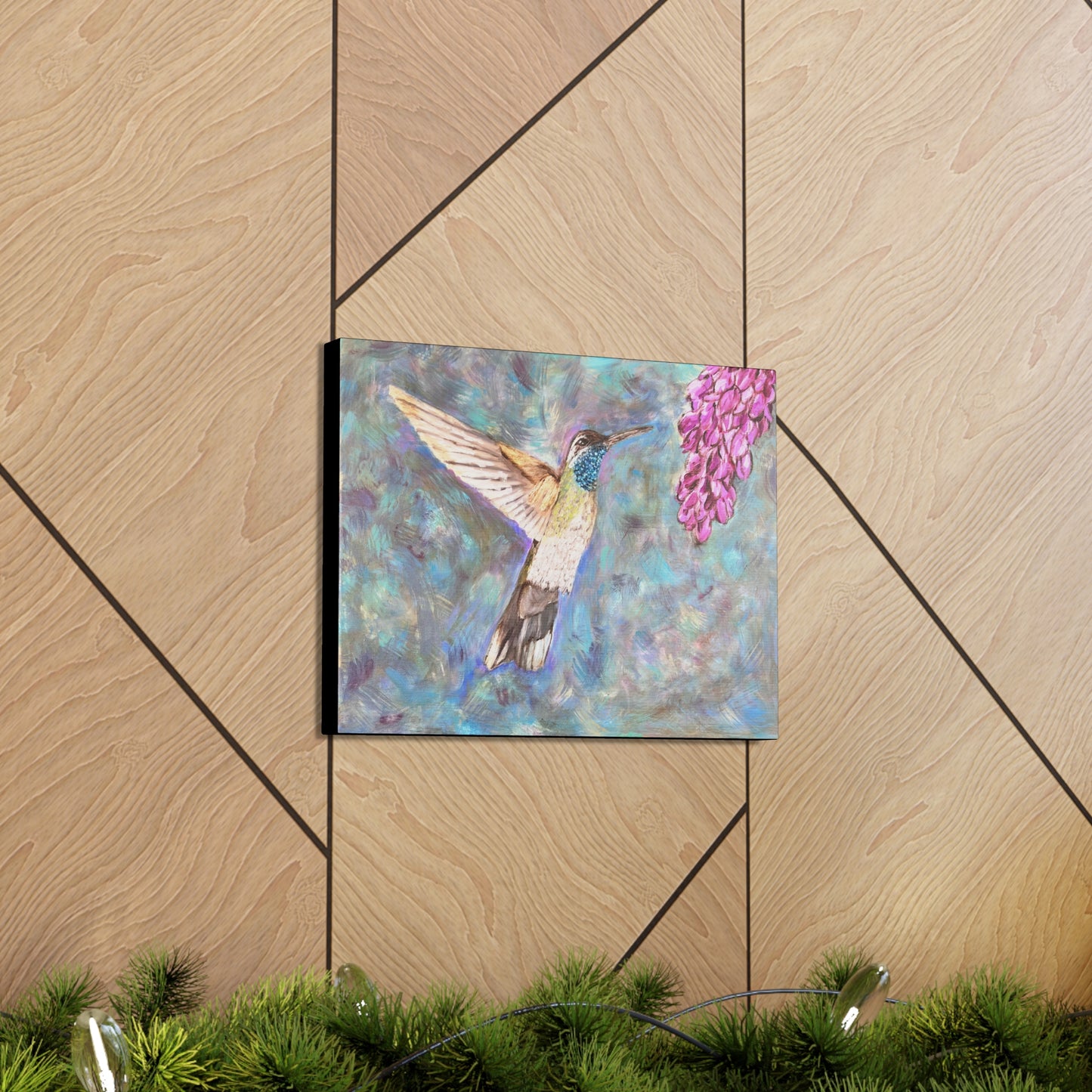 Hummingbird & Wisteria Painting
