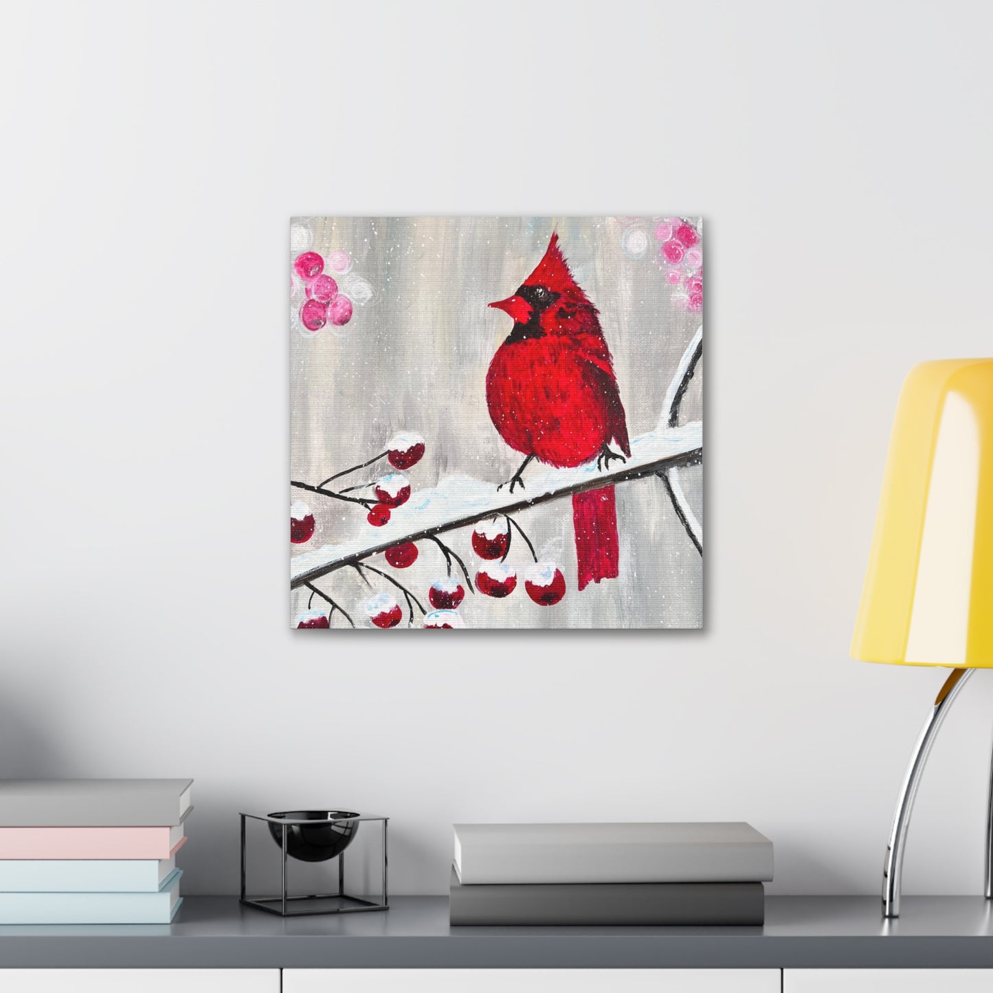 Winter Berry Cardinal Painting