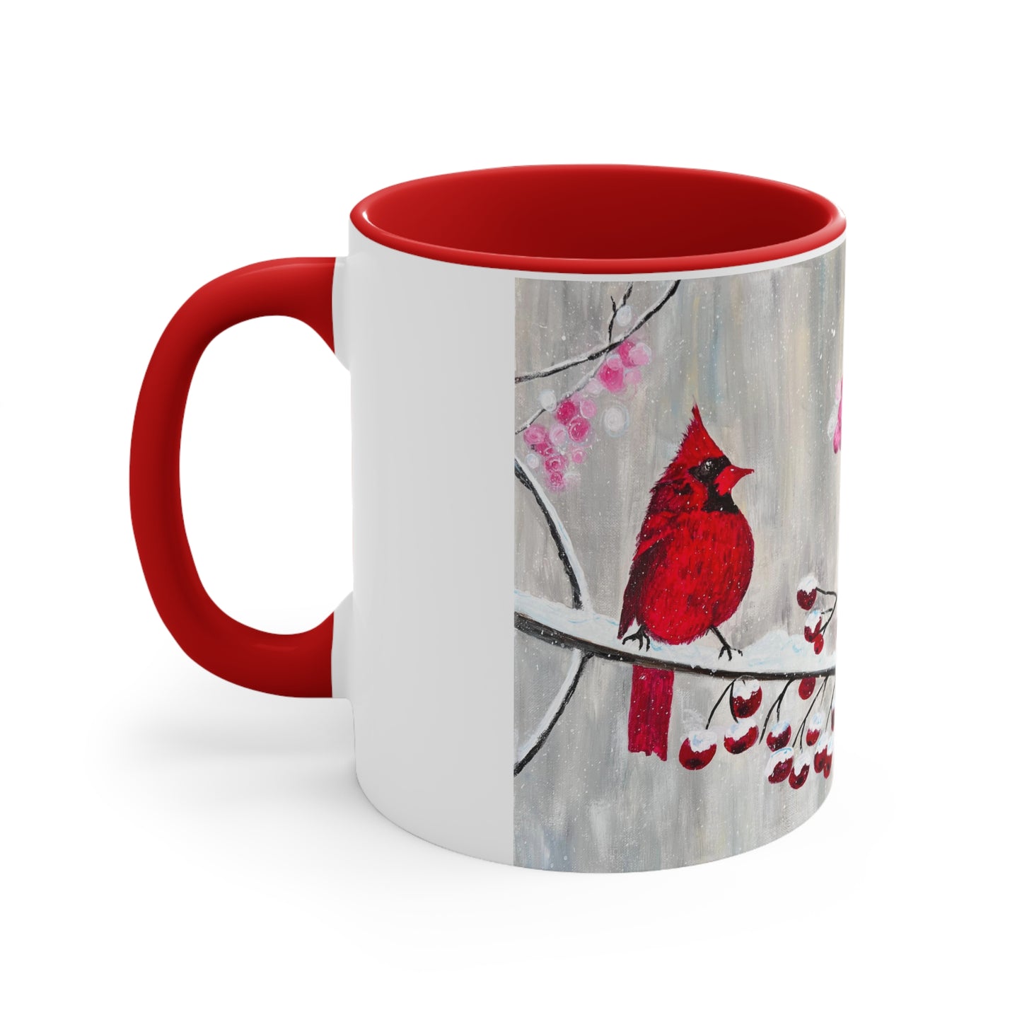 Winter Berry Cardinal Coffee Mug, 11oz