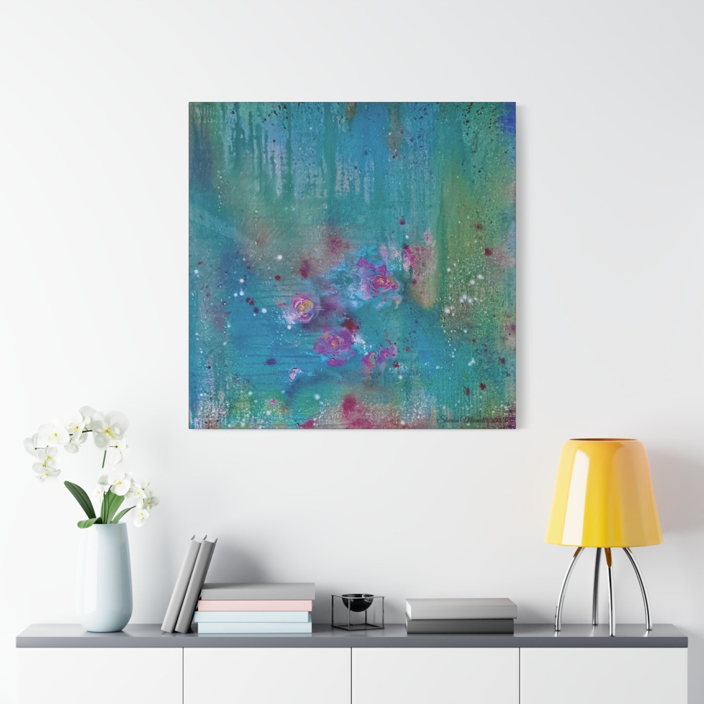 Teal Lagoon Print by Sharon Mennell