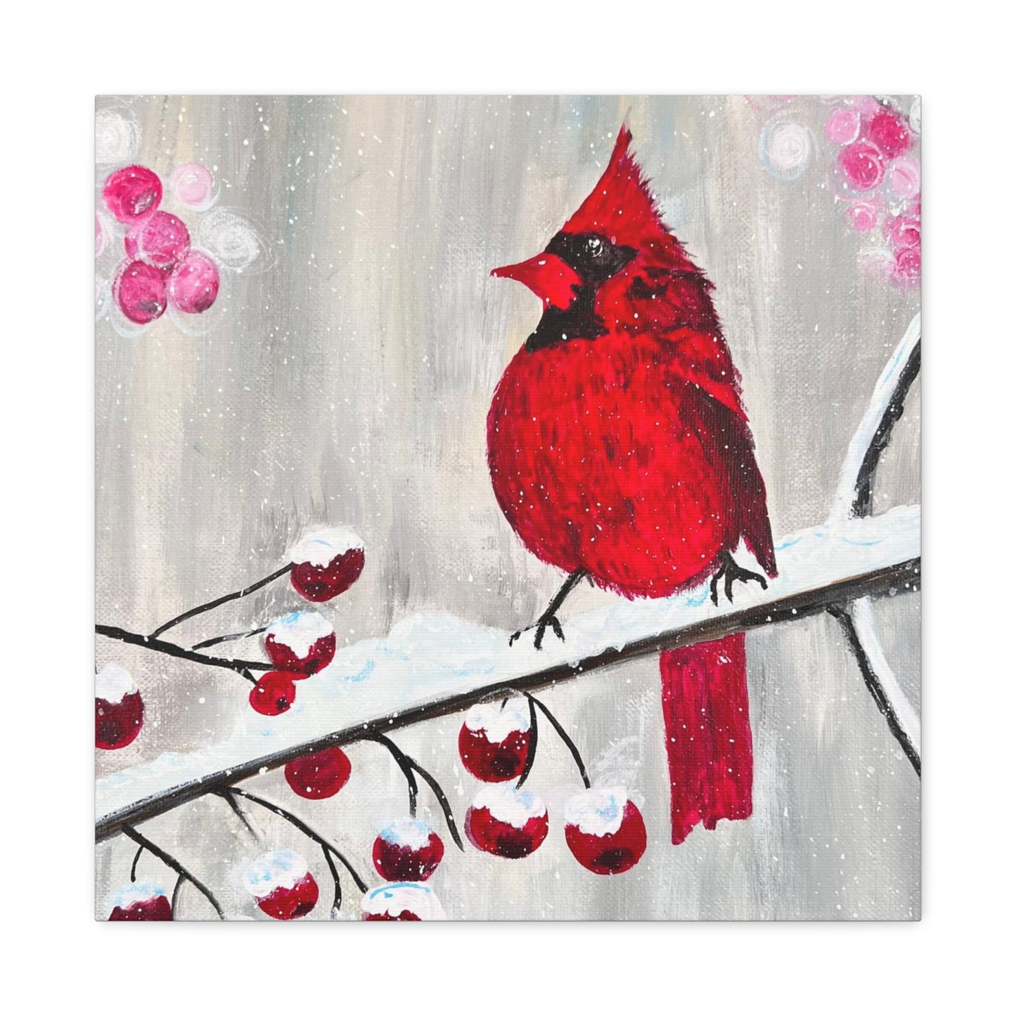 Winter Berry Cardinal Painting