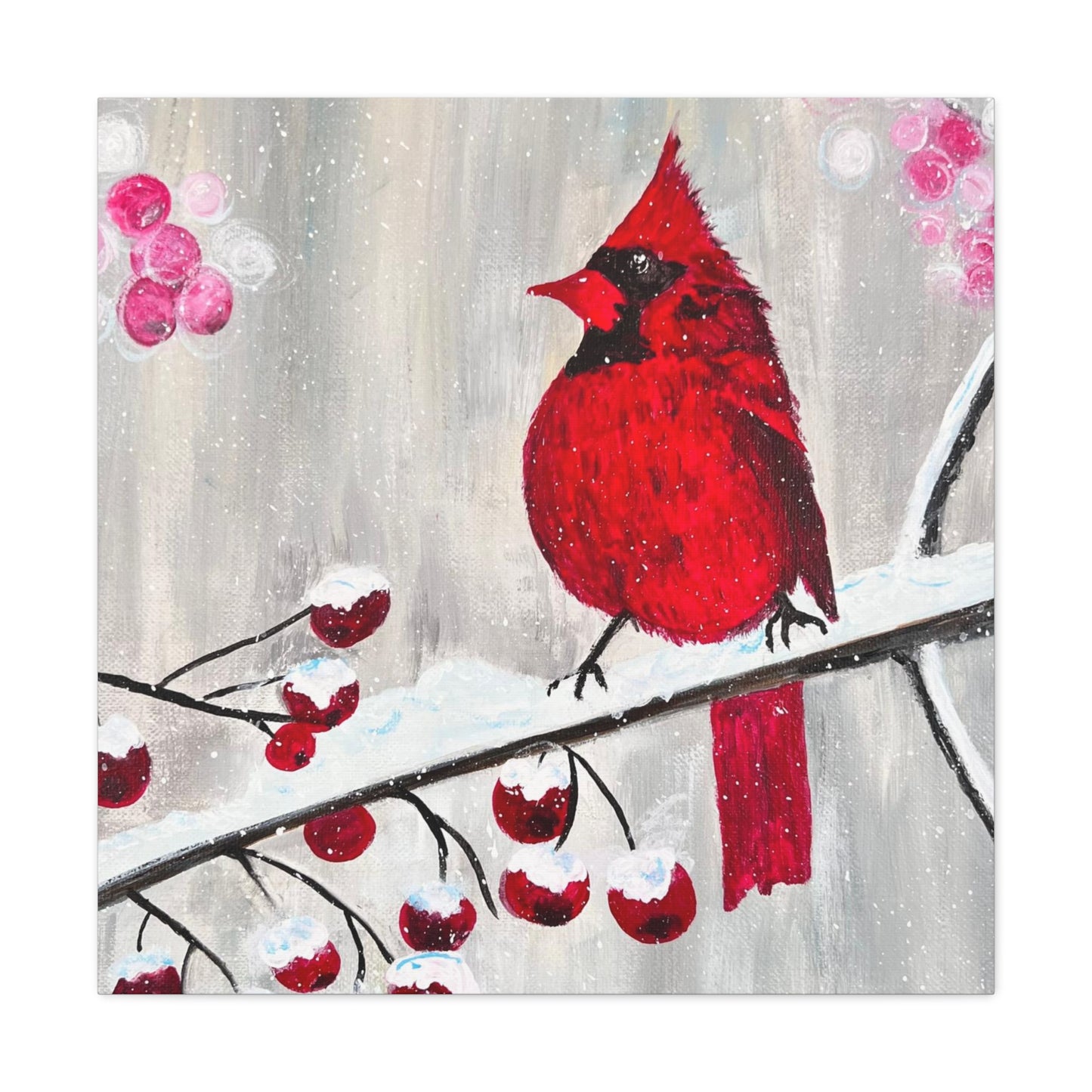 Winter Berry Cardinal Painting