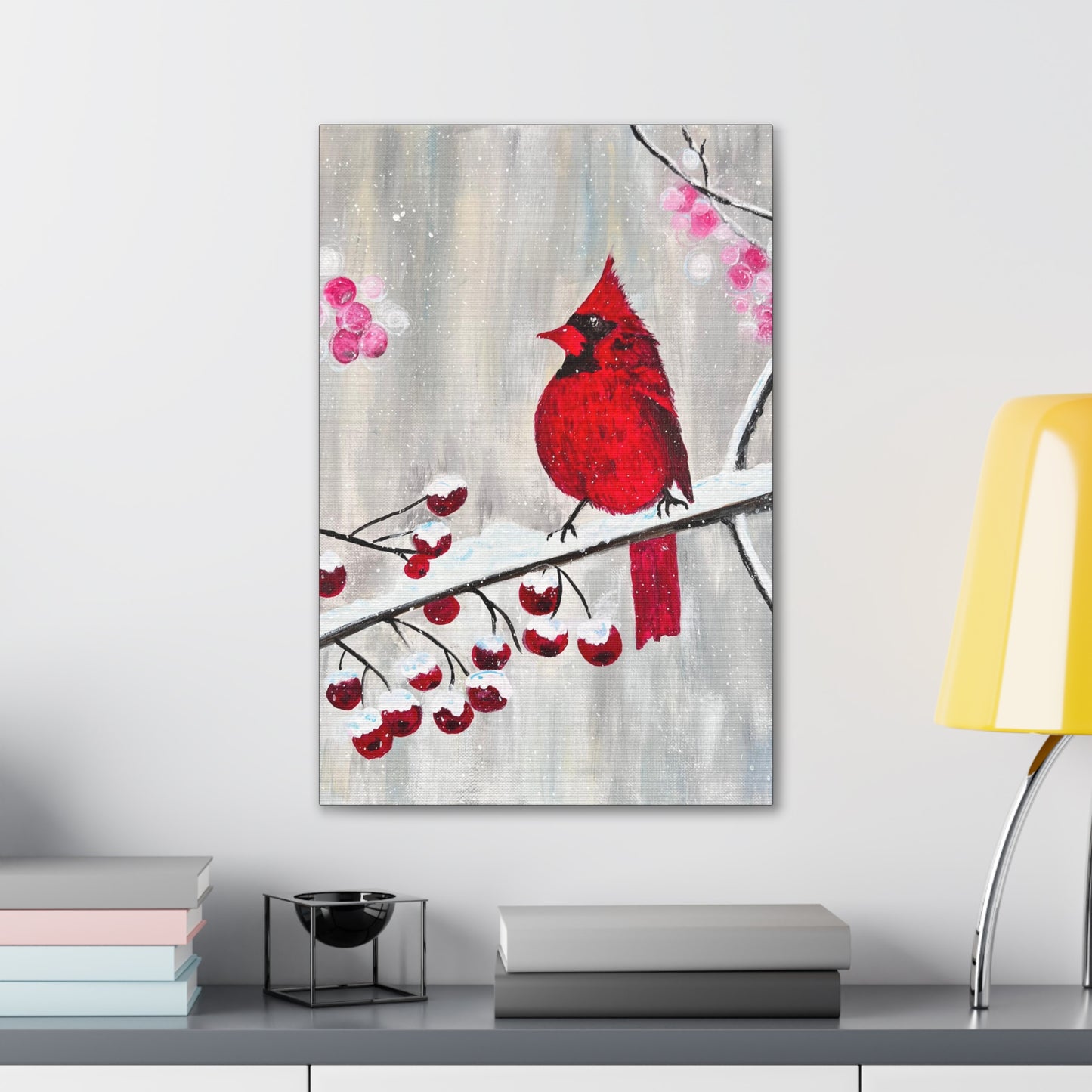 Winter Berry Cardinal Painting