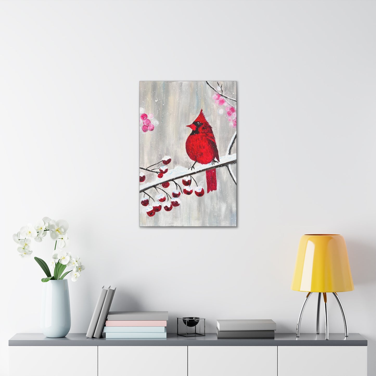 Winter Berry Cardinal Painting