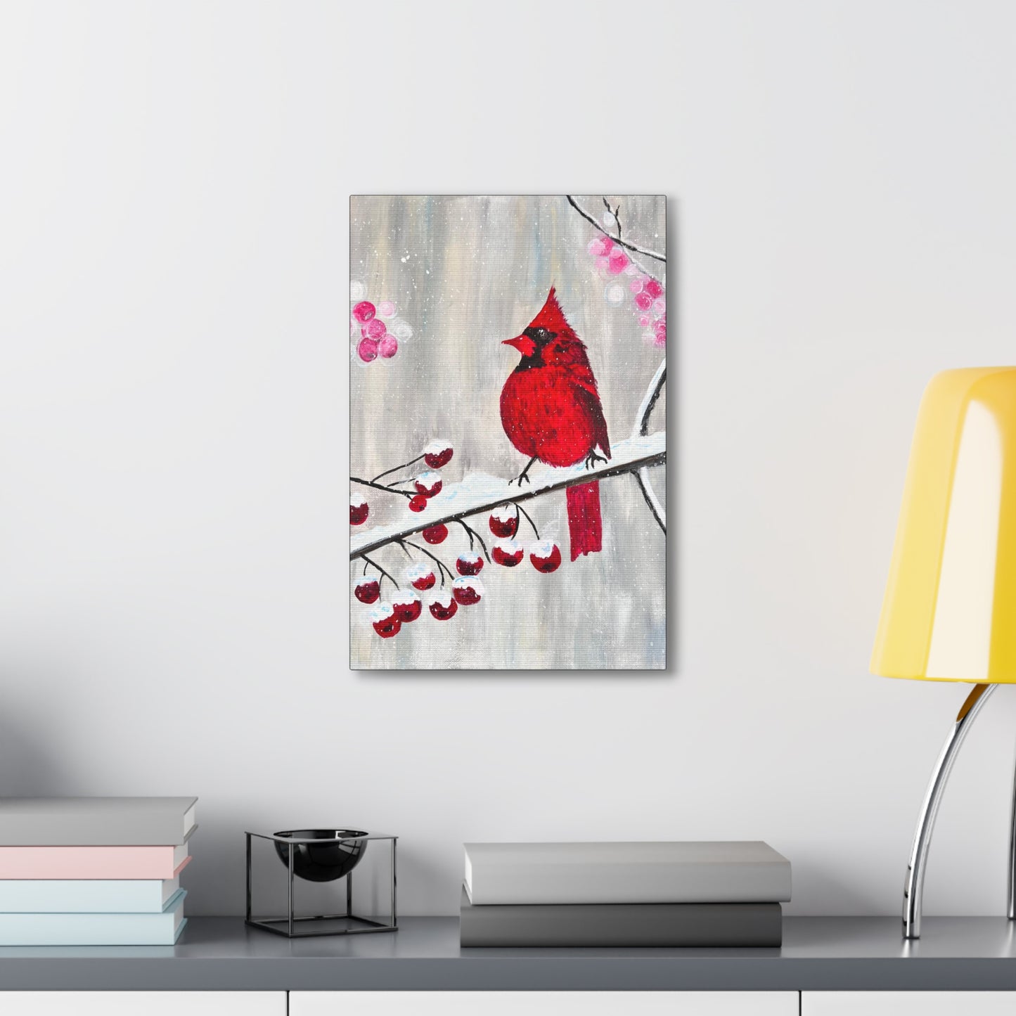 Winter Berry Cardinal Painting