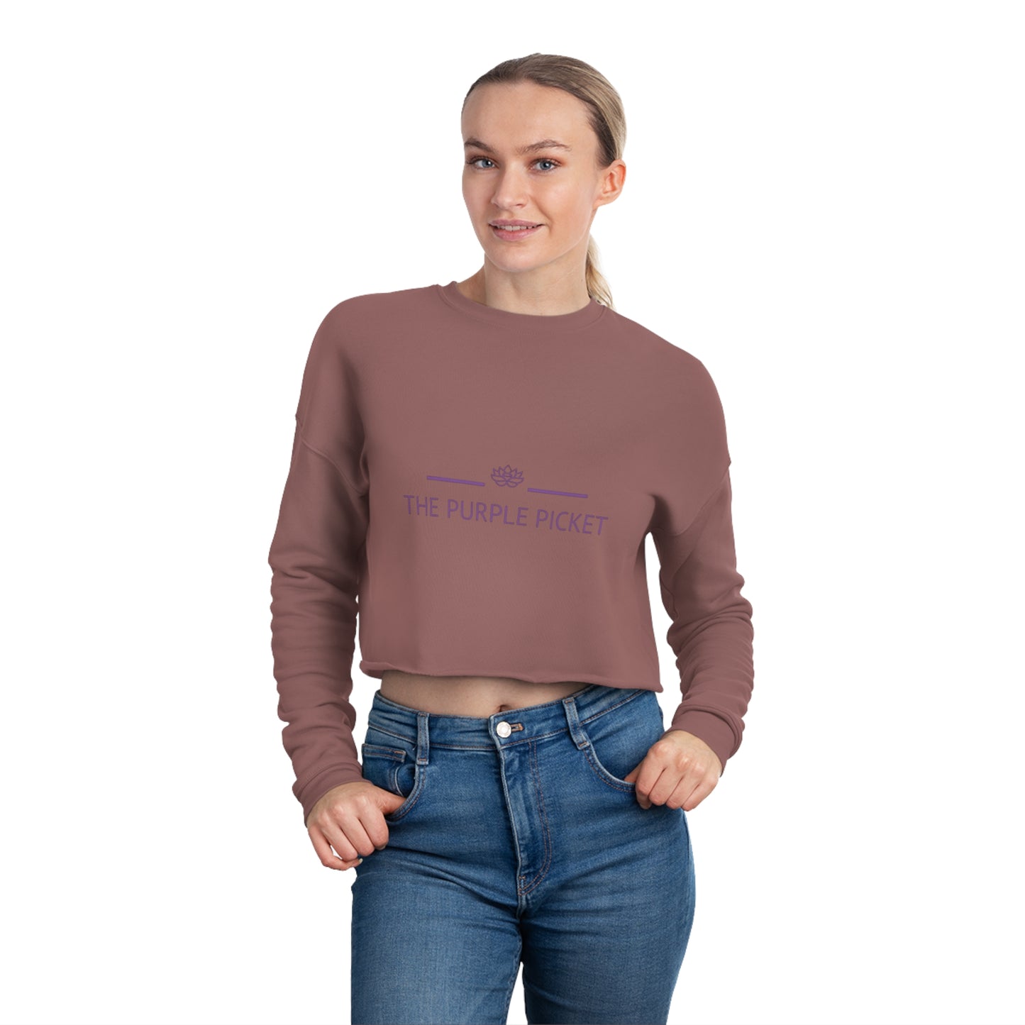 The purple picket Cropped Sweatshirt