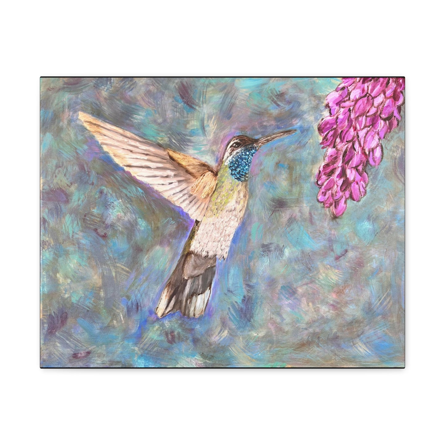 Hummingbird & Wisteria Painting