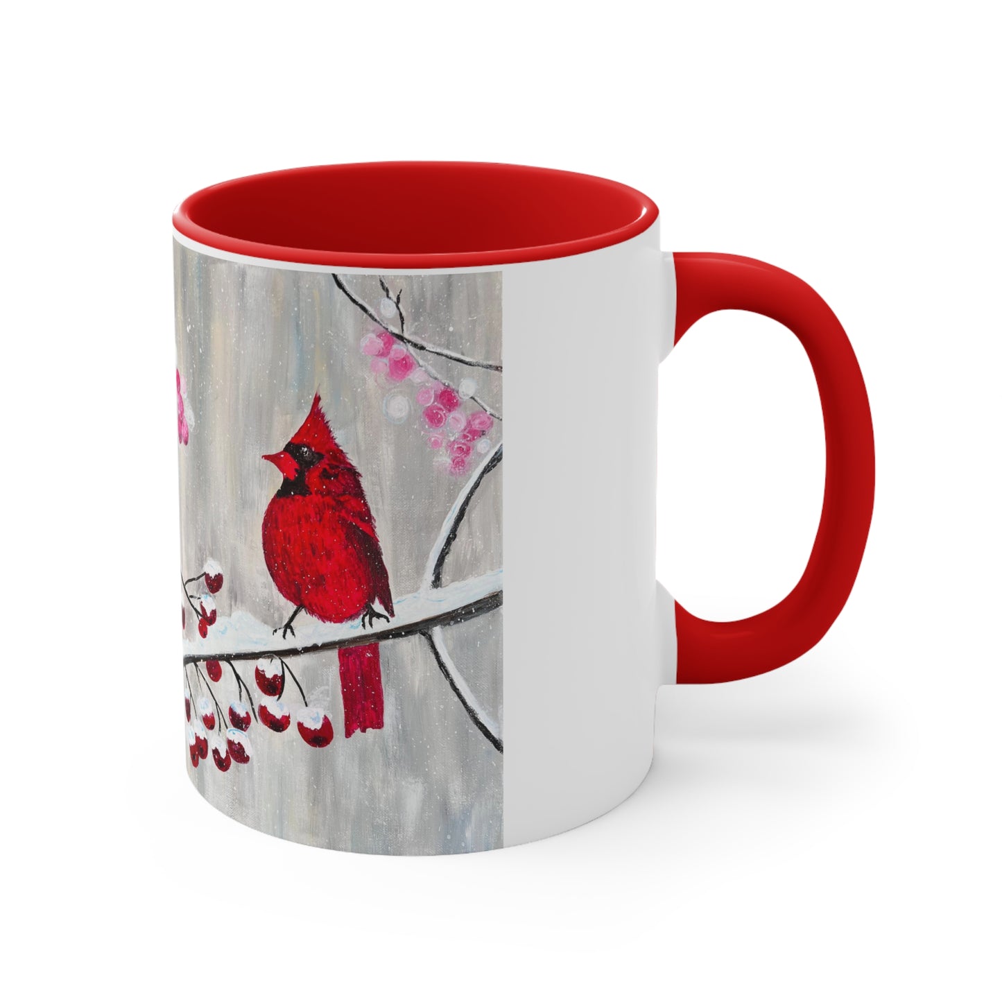 Winter Berry Cardinal Coffee Mug, 11oz