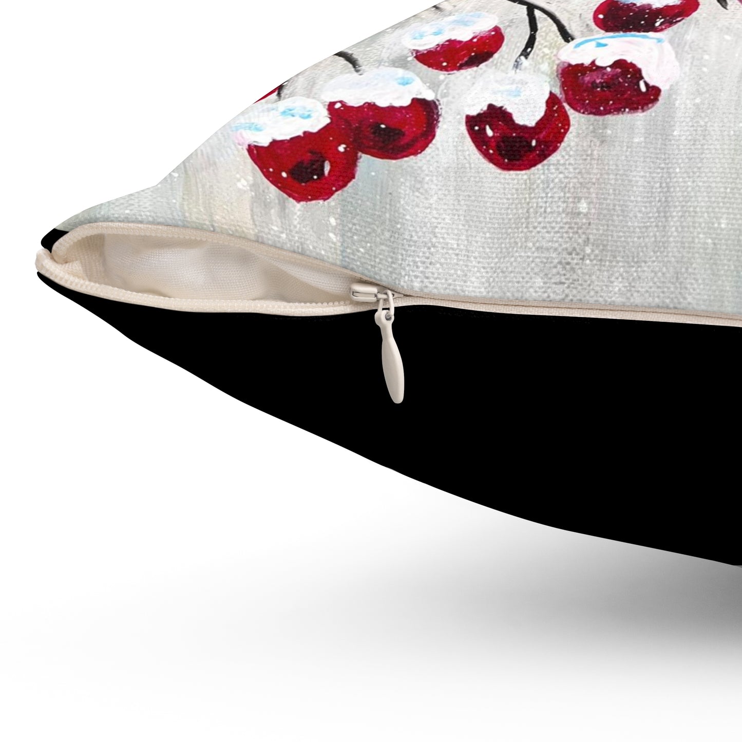 Winter Berry Cardinal Pillow