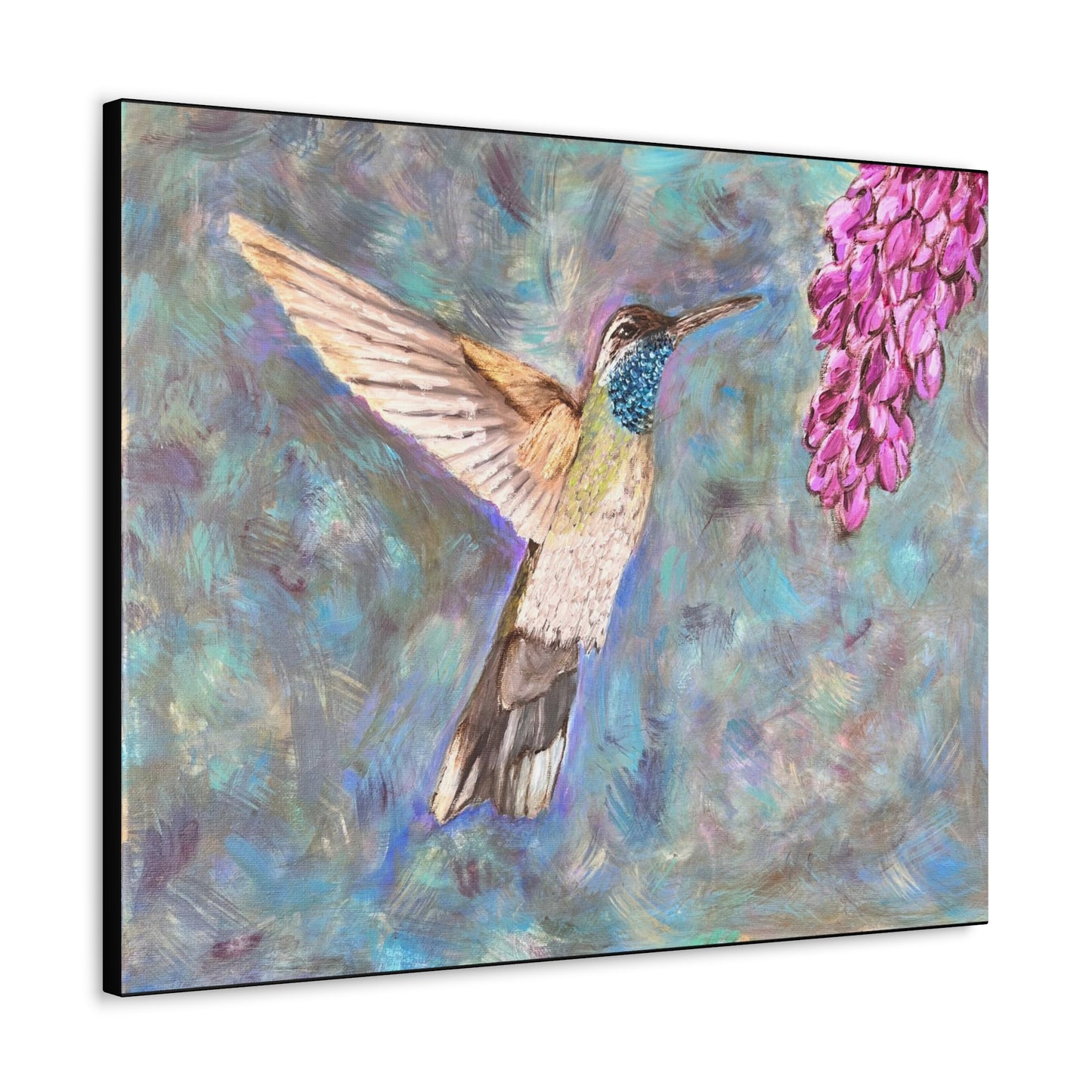 Hummingbird & Wisteria Painting