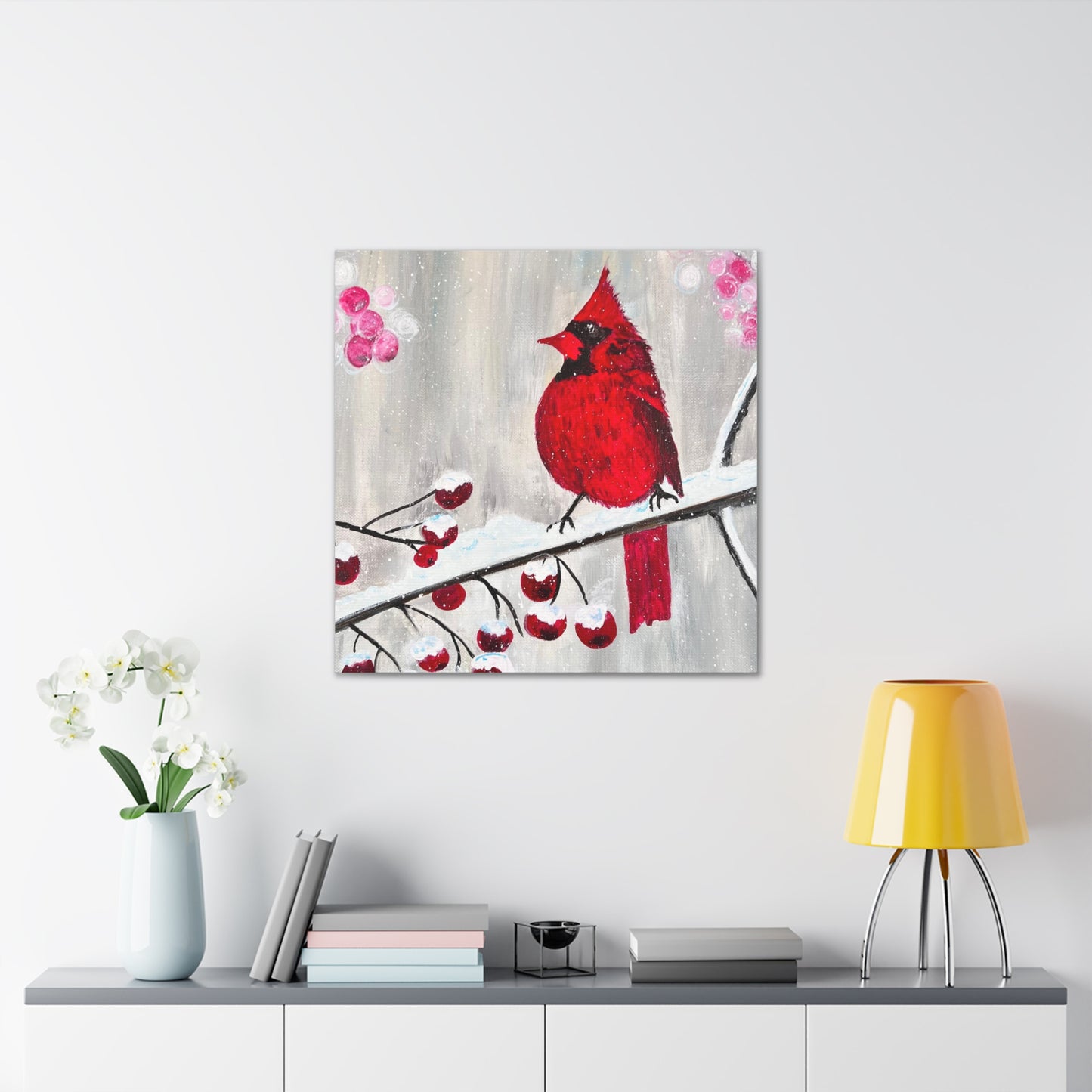 Winter Berry Cardinal Painting